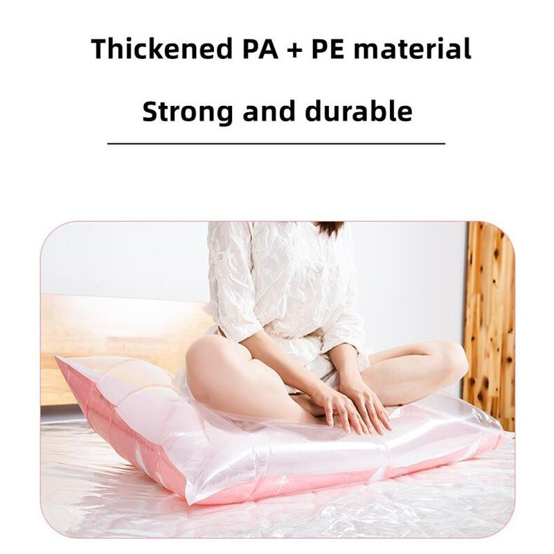 Daugkartinio naudojimo vakuuminis maišelis ir siurblio dangtelis, skirtas drabužiams laikyti dideliame plastikiniame kompresiniame tuščiame maišelyje Kelioniniai priedai, laikymo talpykla