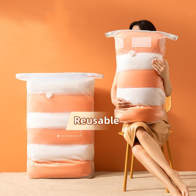 Nereikia siurblių vakuuminių kompresinių maišelių Dideli plastikiniai laikymo maišeliai, skirti drabužių laikymui antklodės Tuščios maišelių dangteliai Kelionių reikmenys