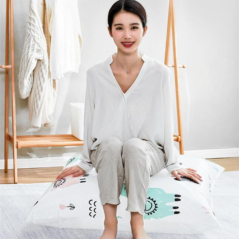 Korduvkasutatav vaakumkott ja pumba kate rõivaste jaoks, kuhu mahub suur plastikust kompressioontühi kott reisitarvikud hoiukonteiner