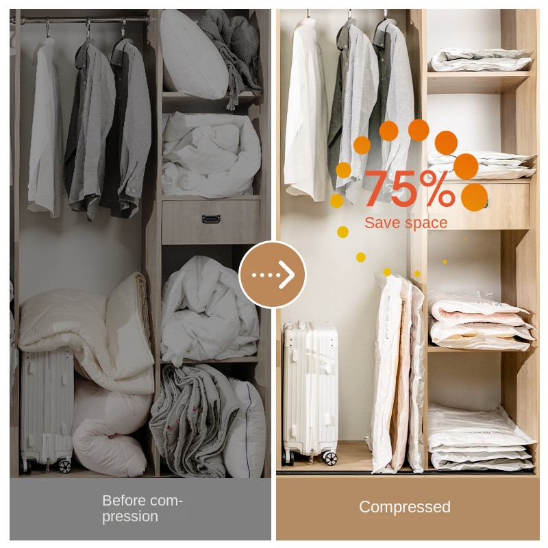 Vakuuma kompresijas maisiņš Buggy Bag Apģērbi Sega, biezināta liela izmēra mājsaimniecības drēbes dūnu jaka Īpašas organizēšanas mapes