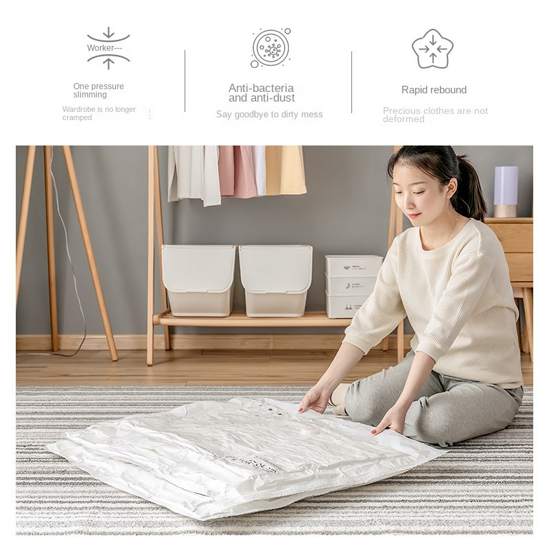 Vakuuma kompresijas maisiņš Buggy Bag Apģērbi Sega, biezināta liela izmēra mājsaimniecības drēbes dūnu jaka Īpašas organizēšanas mapes