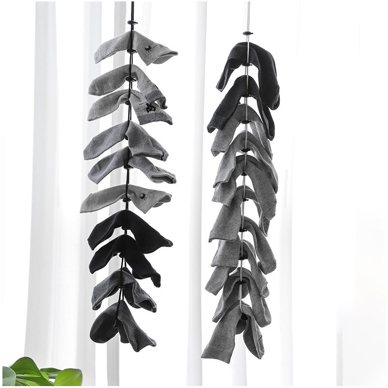 Regulējamas zeķes Drēbju aukla Pārnēsājams Piekarināms Neslīdošs Veļas Glabātava Organizatora Turētājs Žāvēšana Drēbju aukla Virves dalītājs Žāvēšanas rīks