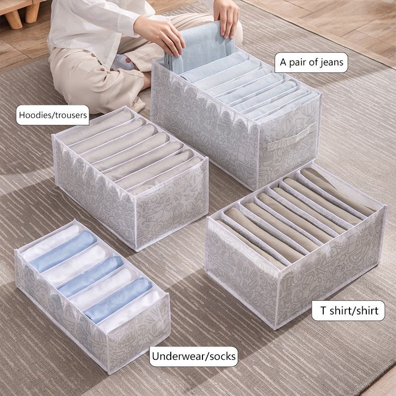 Spēcīgākas drēbju glabāšanas kastes Garderobes organizators drēbēm zeķēm biksēm organizatora kaste ar PP dēļu skapja apģērbu organizētājiem