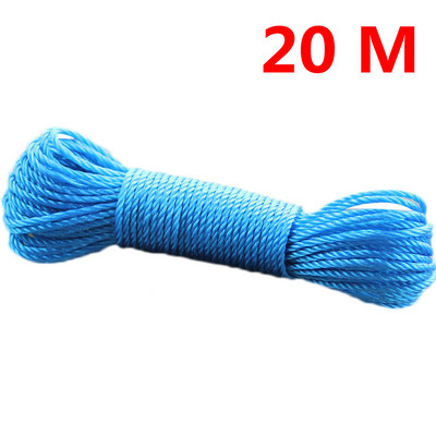 10 m/20 m konop za odjeću Dugo najlonsko uže u boji Penjačko vučno uže Uže za mrežu za sjenilo Konop za rublje Vrtni pribor
