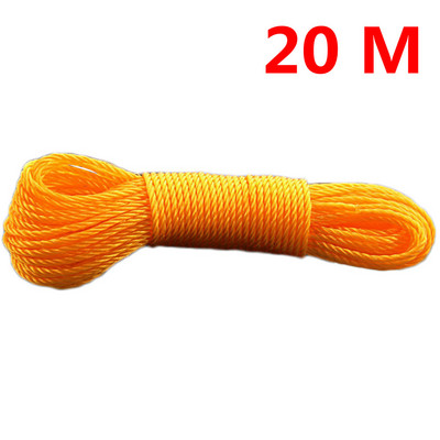10 m/20 m konop za odjeću Dugo najlonsko uže u boji Penjačko vučno uže Uže za mrežu za sjenilo Konop za rublje Vrtni pribor