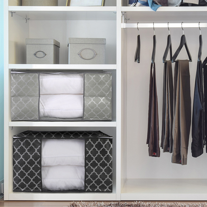 Salokāma glabāšanas kaste Pārnēsājamo apģērbu organizators Sakārtots maisiņš Čemodāns Neausts mājas uzglabāšanas kaste sega glabāšanas konteinera soma Box#D