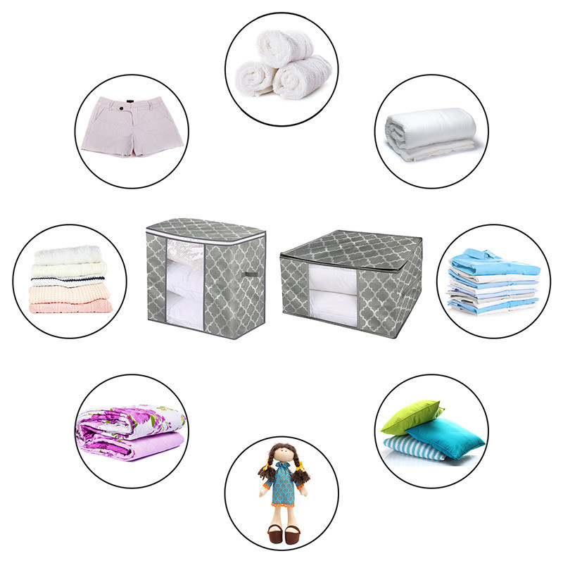 Salokāma glabāšanas kaste Pārnēsājamo apģērbu organizators Sakārtots maisiņš Čemodāns Neausts mājas uzglabāšanas kaste sega glabāšanas konteinera soma Box#D