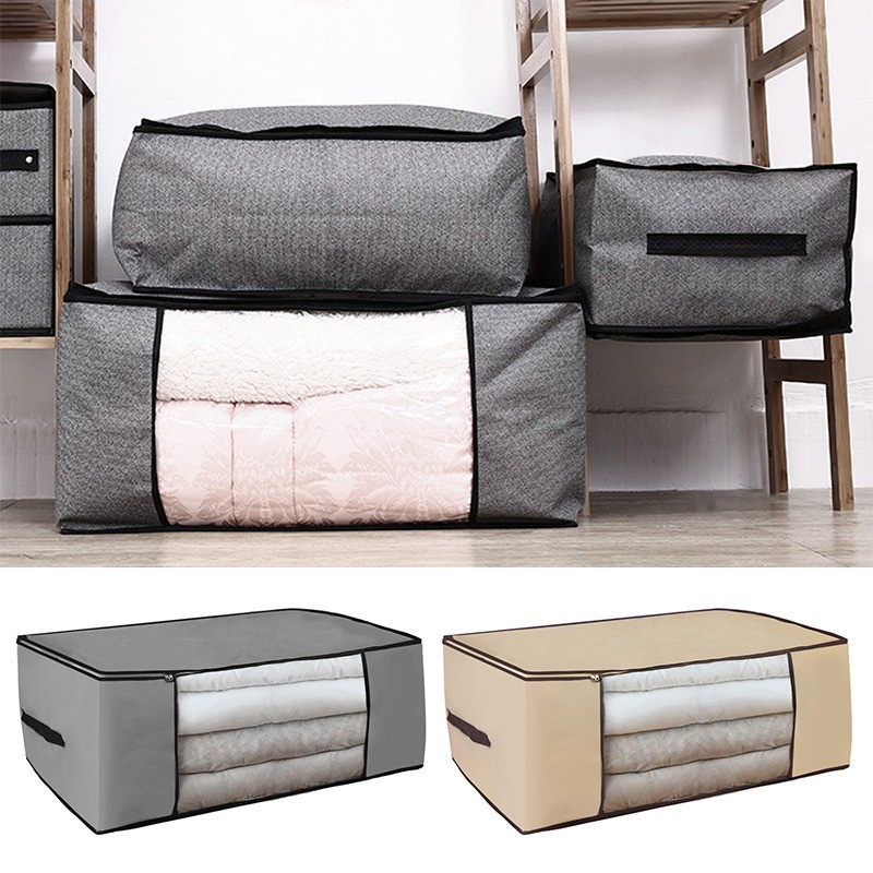 Uzglabāšanas soma drēbēm Segas Salokāmas neausta auduma somas Spilvens sega segas organizators Lielas ietilpības drēbju skapja glabāšanas futrālis