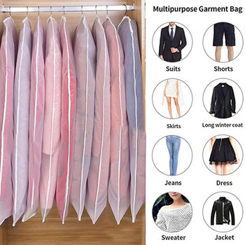 Прозрачна калъфка за дрехи Гардероб Калъфка за палта Дълга рокля Яке Палто Калъфка за прах Организатор за съхранение на домашни дрехи