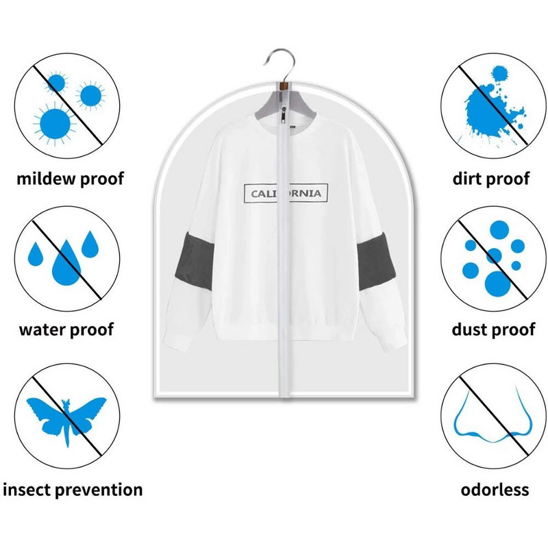 Läbipaistev tolmukate Riidekate Riidekapi Mantlid Kate Rõivaste kate pikk kleit Jope Mantel Tolmukaitse Kodu Rõivaste hoidmise korraldaja