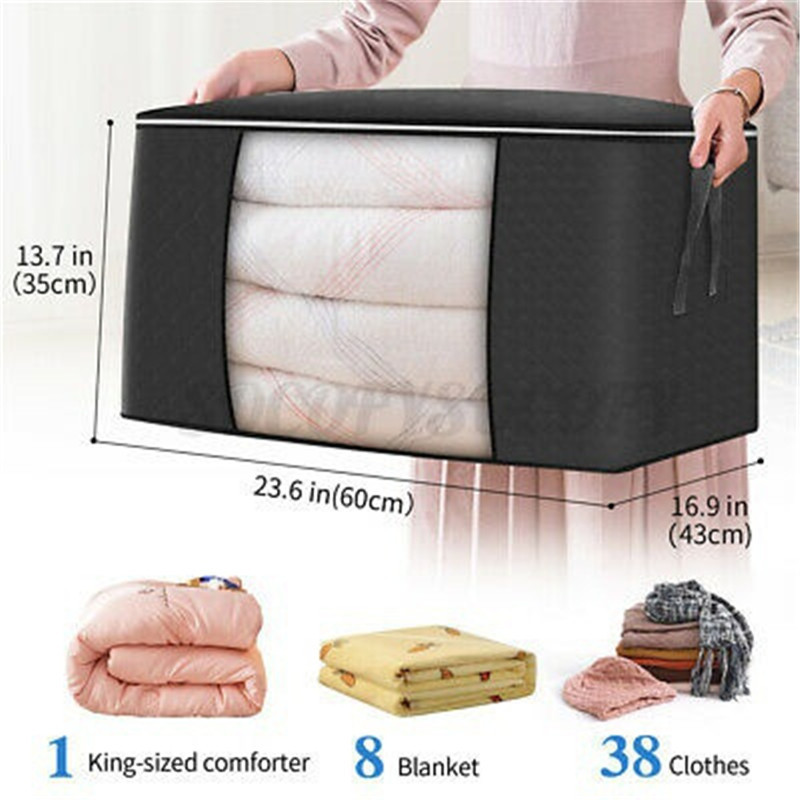 Krāsains salokāms bambusa kokogļu segas glabāšanas soma Apģērbi Džemperis Sega Organizators Kaste Uzglabāšanas soma Mājsaimniecības organizācijas