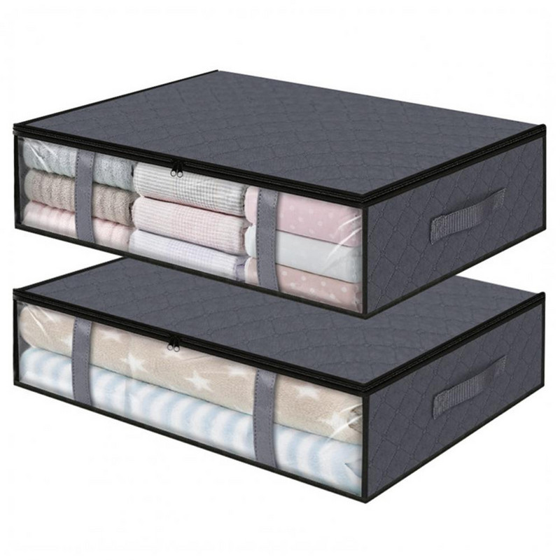 Чанта за съхранение на юргани от нетъкан текстил Лека, здрава, носеща полезна кошче за съхранение на дрехи под леглото