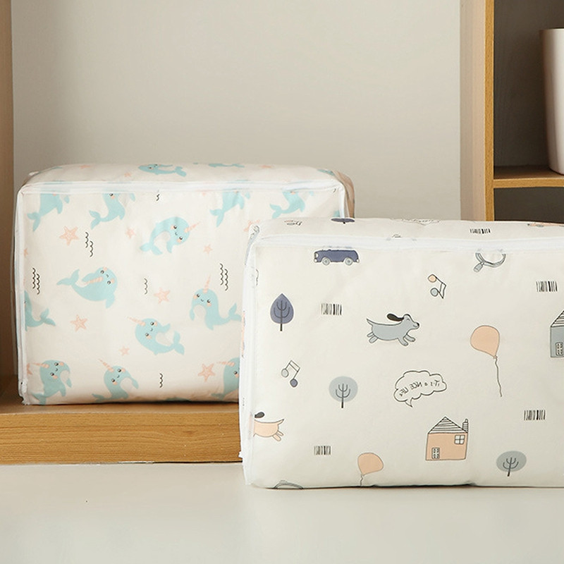 Neaustas salokāmas segas glabāšanas soma Drukāt Mājas Apģērbs Sega Spilvens Sega Glabāšanas soma Ceļojumu bagāžas organizatora soma 1gab