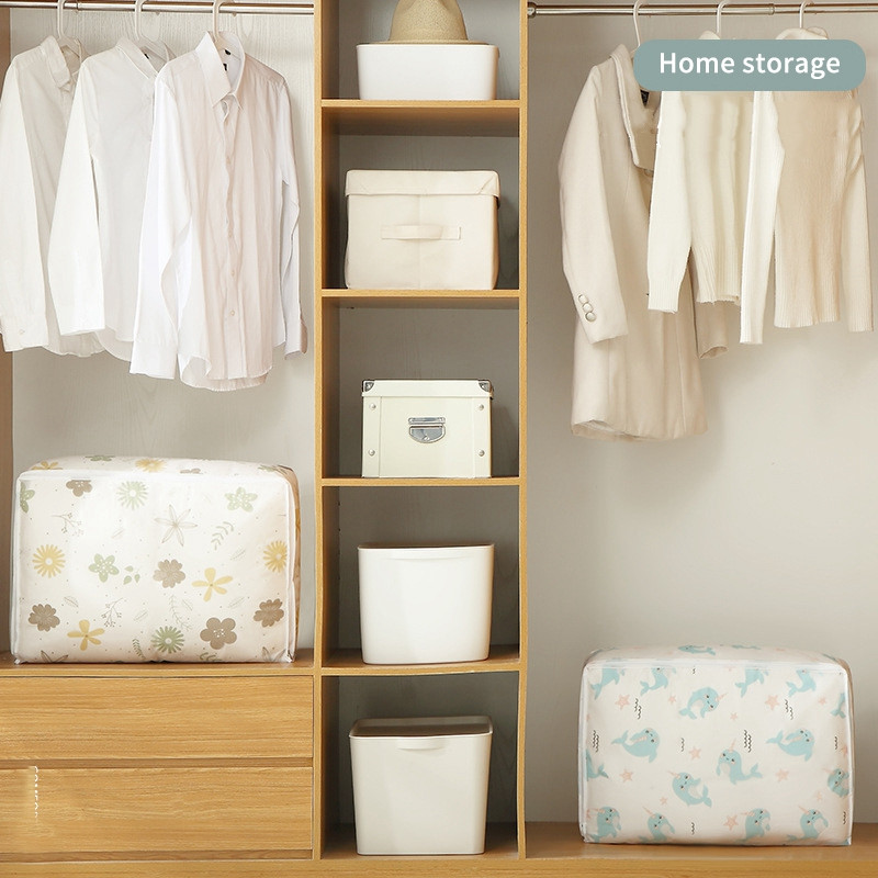 Neaustas salokāmas segas glabāšanas soma Drukāt Mājas Apģērbs Sega Spilvens Sega Glabāšanas soma Ceļojumu bagāžas organizatora soma 1gab
