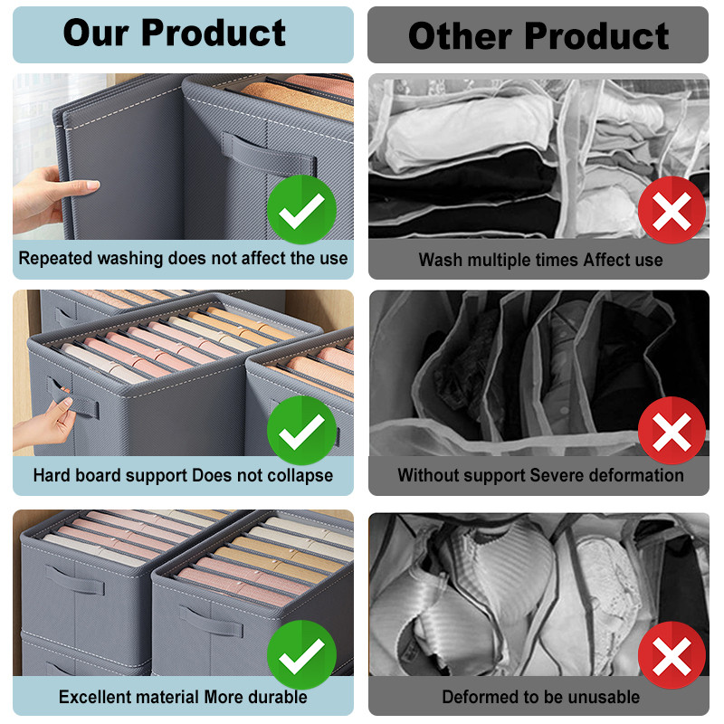 Odjeća T-shirts Kutija za pohranu Ormar Organizatori za pohranu Artefact Jeans Donje rublje Hlače Organizator Kutija Ormarić Organizatori za ladice