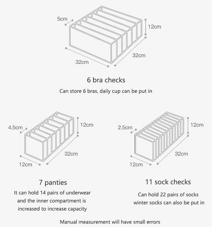 Krekls Zeķes Apakšveļa Krūšturs Uzglabāšanas Kaste Sieviešu Zeķes Skapis Atvilktņu tipa apakšveļa Pelēks Sabiezināts Režģis Iepakošanas kastīte Tīkla režģis