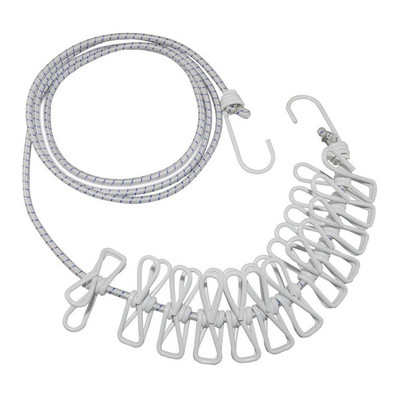 Konop za rublje od 180 cm s 12 kopči Višenamjenski konop za sušenje odjeće s vješalicom Čelične kvačice za konop za odjeću Prijenosni kućni konop za rublje