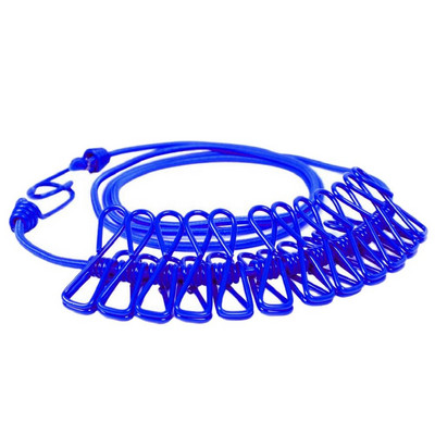 Konop za rublje od 180 cm s 12 kopči Višenamjenski konop za sušenje odjeće s vješalicom Čelične kvačice za konop za odjeću Prijenosni kućni konop za rublje