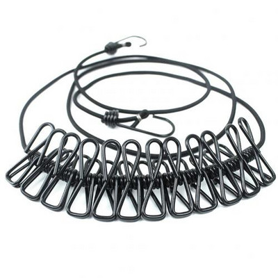 Konop za rublje od 180 cm s 12 kopči Višenamjenski konop za sušenje odjeće s vješalicom Čelične kvačice za konop za odjeću Prijenosni kućni konop za rublje