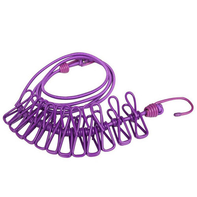 Konop za rublje od 180 cm s 12 kopči Višenamjenski konop za sušenje odjeće s vješalicom Čelične kvačice za konop za odjeću Prijenosni kućni konop za rublje