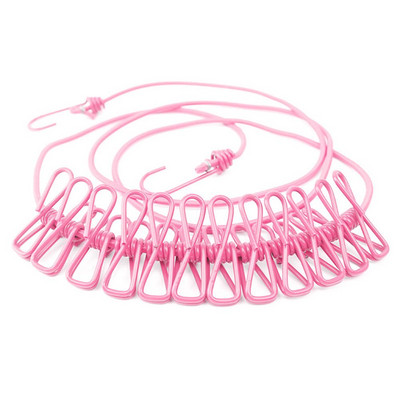 Konop za rublje od 180 cm s 12 kopči Višenamjenski konop za sušenje odjeće s vješalicom Čelične kvačice za konop za odjeću Prijenosni kućni konop za rublje