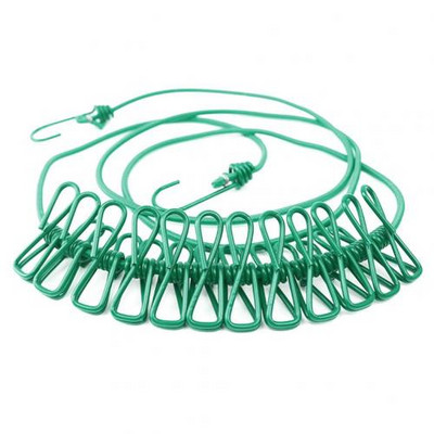 Konop za rublje od 180 cm s 12 kopči Višenamjenski konop za sušenje odjeće s vješalicom Čelične kvačice za konop za odjeću Prijenosni kućni konop za rublje