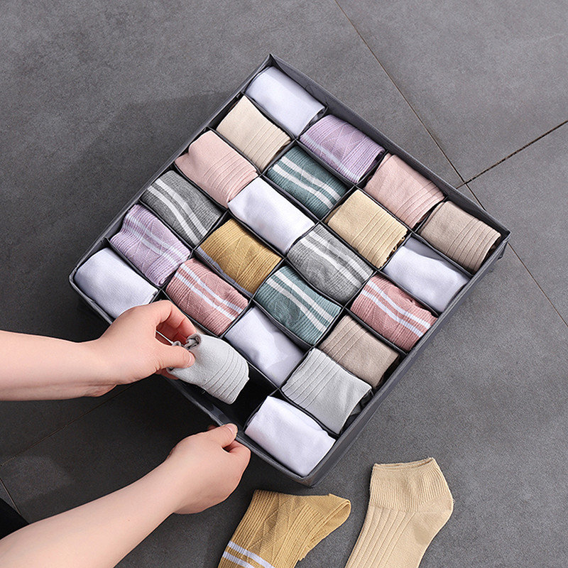Apģērbu zeķu glabāšanas organizators Kastīte Salokāms Skapja Atvilktņu Organizatori Skapis Drēbju Skapis Organizators Apakšveļai Krūšturis Džins