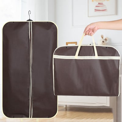 Чанта за костюм за дрехи за пътуване и съхранение с цип и дръжки за носене Костюми Смокинги Рокли Палта Защита срещу прах