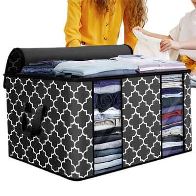 Органайзер за дрехи Визуална сгъваема утешителна чанта за съхранение Кутия за съхранение на домакински дрехи Прахоустойчива юрган Шкаф за съхранение Организирайте