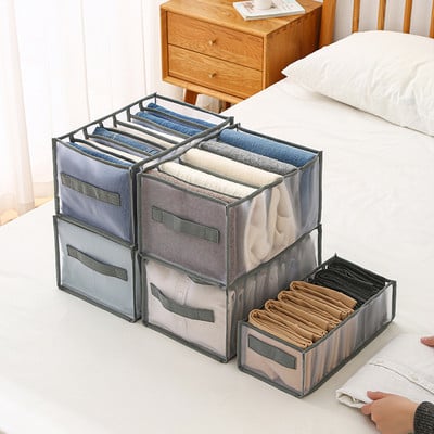 Jeans Organizer για ντουλάπα Πτυσσόμενα εσώρουχα Organizers Συρτάρια υπνοδωματίου Closet Organizer Κουτί αποθήκευσης Ξεχωριστό κάλτσες Σουτιέν παντελόνι