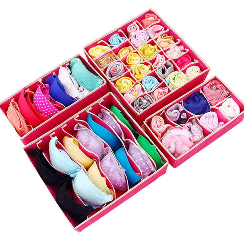 Primite kutiju s pregradama za ladice za donje rublje s poklopcem ormara primite torbu za kućnu odjeću, čarape, kutiju za sadržaj trgovine više veličine