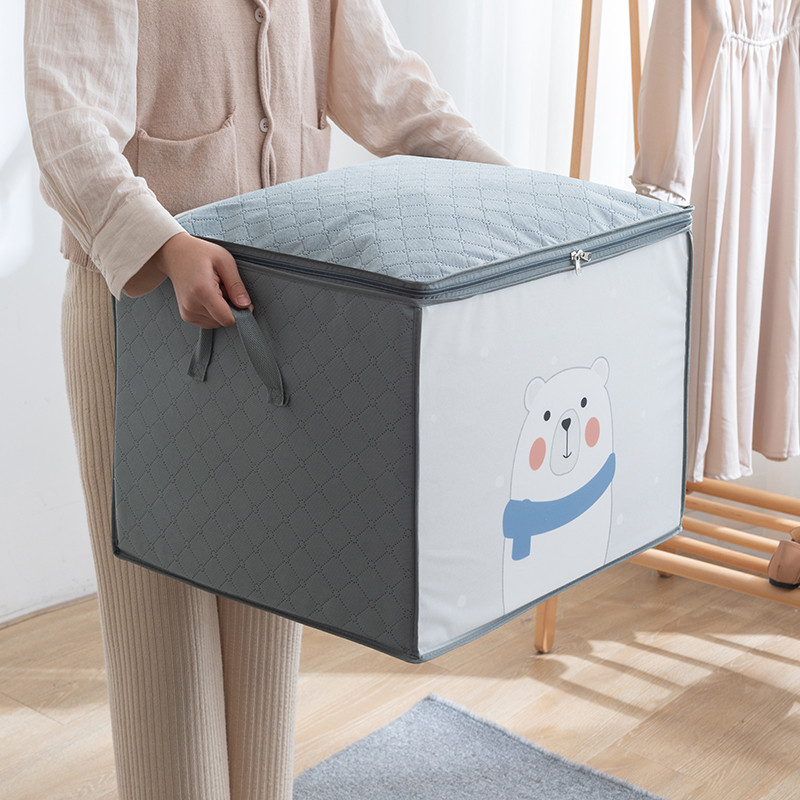 Poplun Organizator Odjeće Torba za pohranu Ormar Crtani prijenosna kutija Sklopivi jastuk Poplun Pokrivač Garderoba Premjestite kućni pribor