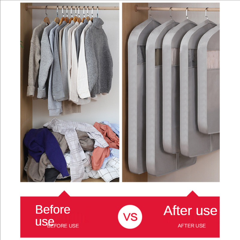 Neaustu apģērbu putekļu pārsegi garo uzvalku soma apģērba kleitas tērpa mēteļa aizsargs putekļu aizsargapģērbu organizators garderobes glabāšanas soma