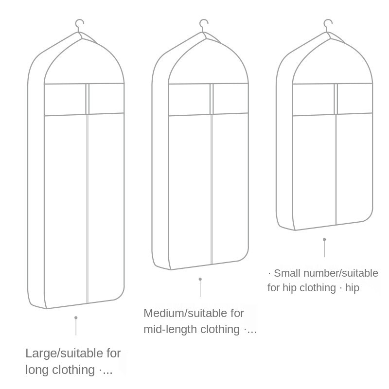 Neaustu apģērbu putekļu pārsegi garo uzvalku soma apģērba kleitas tērpa mēteļa aizsargs putekļu aizsargapģērbu organizators garderobes glabāšanas soma