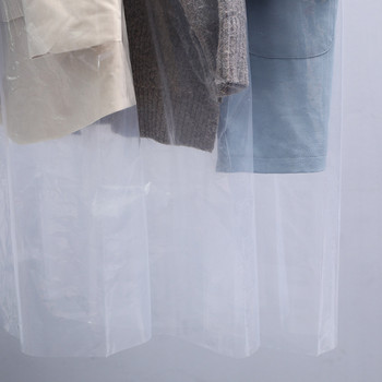 60x90cm 10 бр. Пластмасова прозрачна торба за прах за еднократна употреба за химическо чистене Гардероб за дрехи Висяща чанта за съхранение на дрехи