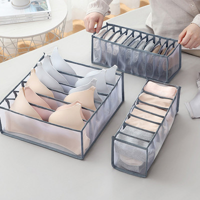 1PC Sklopivi organizator za pohranu donjeg rublja Kutija za čarape/šal/grudnjak Rešetka za ladice ormara Organizator sklopivi ormar Spremnik od tkanine