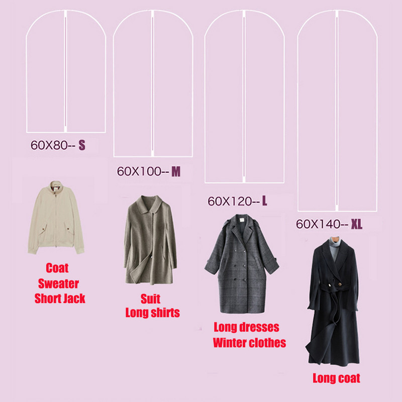 Nova odjeća Poklopac za prašinu Ormar Viseći kaput Vreća za pohranu odijela Vreća za odjeću Torbica za garderobu Torbica za organizatore otporna na vlagu