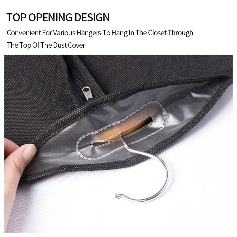 Lausriidest rõivakott Rippuvad riided Tolmukaitse Mantel Ülikond Kleit Säilituskott Riietus Kaitse Garderoobi Korraldaja Kleidersack