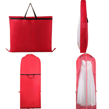 Μη υφαντό νυφικό κάλυμμα σκόνης Τσάντα αποθήκευσης ρούχων Πτυσσόμενη τσάντα διπλής χρήσης
