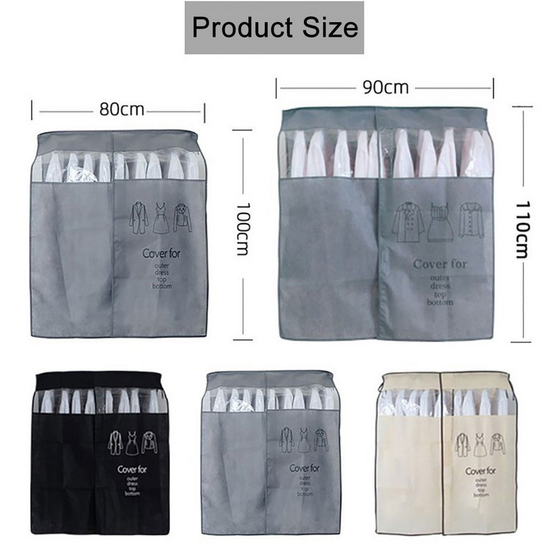 Navlaka za odjeću za prašinu Torbe za odjeću za pohranu odjeće Netkana tkanina PVC vidljivi prozor Jakna otporna na prašinu Viseći organizator Navlaka