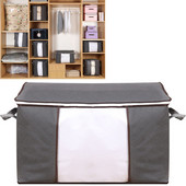 Salokāms skapis Organizators Apģērbu glabāšanas somas Segas Glabāšana ar skaidru logu, pastiprinātu rokturi un izturīgu rāvējslēdzēju