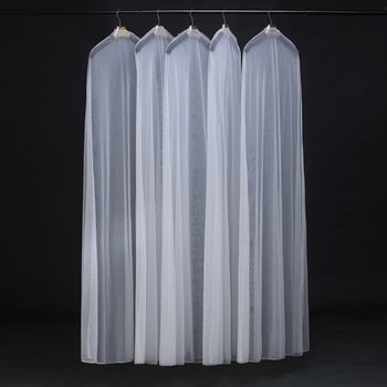 Прахоустойчиви калъфи Чанти за съхранение на булчинска рокля Сватбена рокля Протектор за дрехи Калъф за дрехи Прозрачен калъф за гардероб
