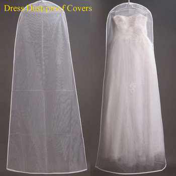 Прахоустойчиви калъфи Чанти за съхранение на булчинска рокля Сватбена рокля Протектор за дрехи Калъф за дрехи Прозрачен калъф за гардероб
