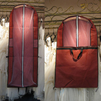 Μεγάλο για νυφικό Κάλυμμα σκόνης Φόρεμα με φερμουάρ Αδιάβροχο κάλυμμα τσάντα αποθήκευσης Πτυσσόμενη θήκη για ρούχα ενδυμάτων