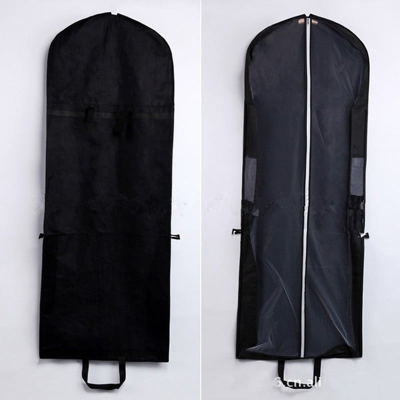 Μεγάλο για νυφικό Κάλυμμα σκόνης Φόρεμα με φερμουάρ Αδιάβροχο κάλυμμα τσάντα αποθήκευσης Πτυσσόμενη θήκη για ρούχα ενδυμάτων