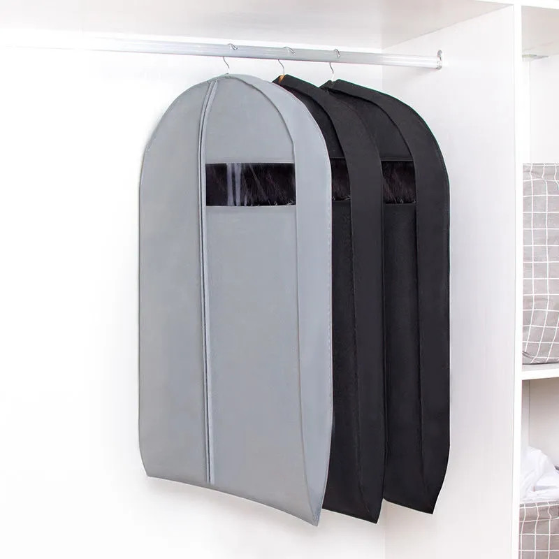Elpojošs neausto stereoapģērbu putekļu pārsegs mājas drēbju skapis mētelis vienkrāsains putekļu necaurlaidīgs piekarināms maiss dūnu jakas uzglabāšanai