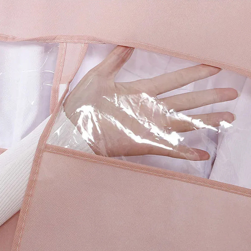 Hingavad rõivad tolmukattega karusnahast sulejope Spetsiaalne kolmemõõtmeline tolmukott Kodumajapidamises rippuv hoiukott Niiskuskindel