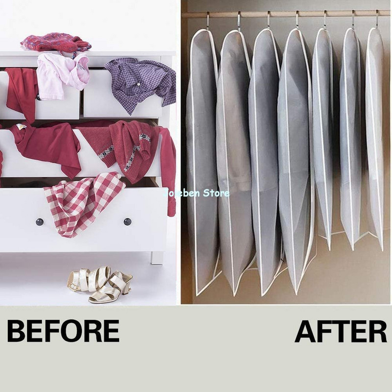 Odjeća koja visi Navlaka za prašinu Odijelo Navlaka za kaput Vreća za pohranu Torba za odjeću s patentnim zatvaračem Organizator Pohrana ormara Navlaka za odjeću