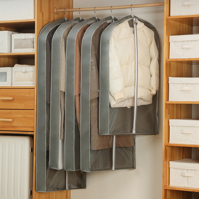 Porálló ruhahuzatok vízálló ruhák porvédő kabát öltöny ruha szekrény védő akasztós ruhatáskák gardrób rendszerező