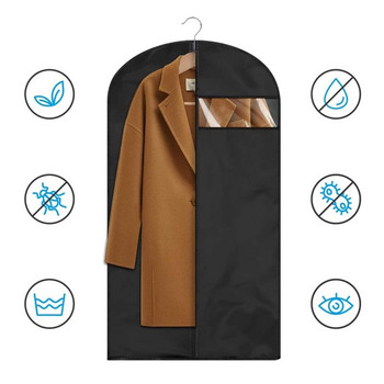 Αδιάβροχα καλύμματα ρούχων Αδιάβροχα ρούχα Κάλυμμα για τη σκόνη Παλτό κοστούμι φόρεμα προστατευτικό τσάντες ενδυμάτων Κρεμαστά ντουλάπα Organizer